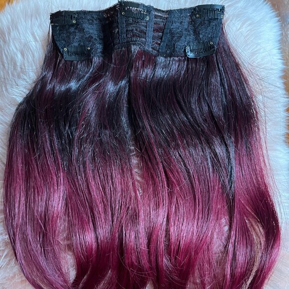 BNWT Hairdo 16" Black Plum Ombre One piece hair extension - Picture 4 of 8